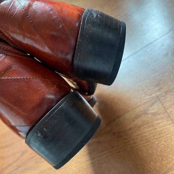 Dan Post Mens Red Exotic Leather Cowboy Western Boots 8.5D 2369 R Rodeo Festival - Picture 7 of 8